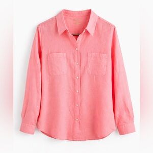 Lilly Pulitzer Soft Coral Linen Button Down Shirt XL